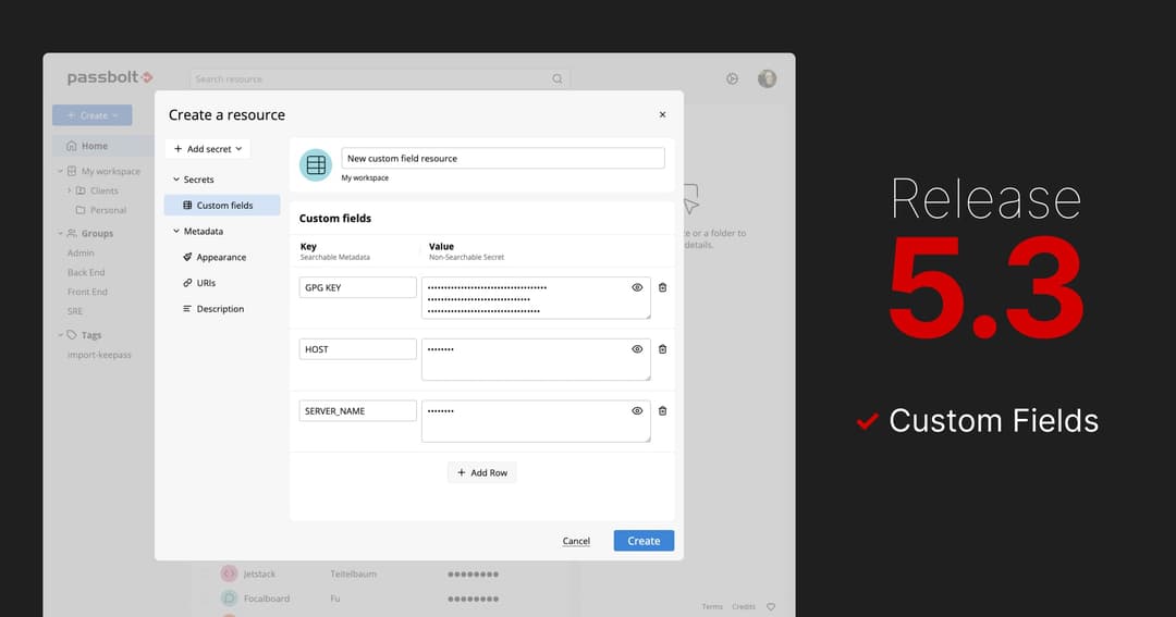 Passbolt 5.3 Introduces Custom Fields and Performance Improvements