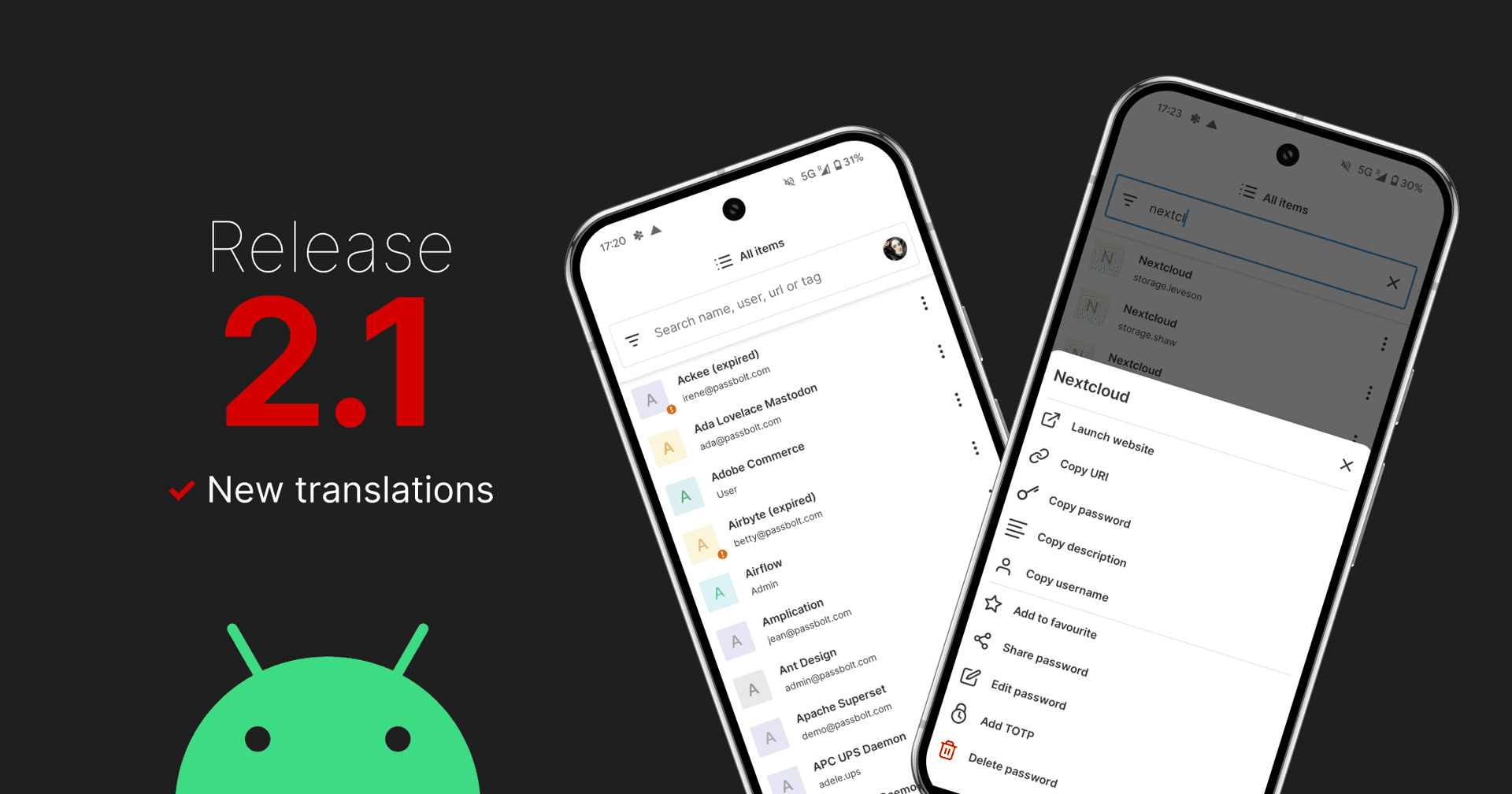 Passbolt Android 2.1.0: Introduces performance enhancements and new translations