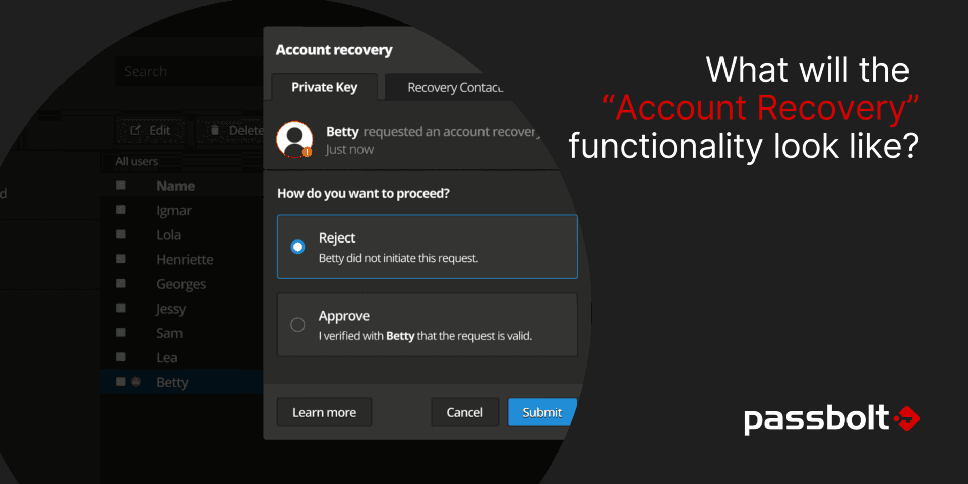 What will the “Account Recovery” functionality look like?
