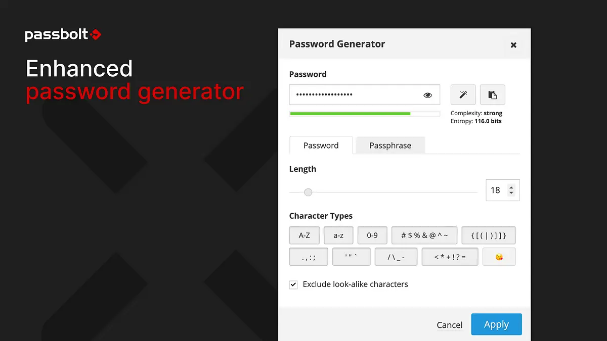 Passbolt has Revamped its Password Generator