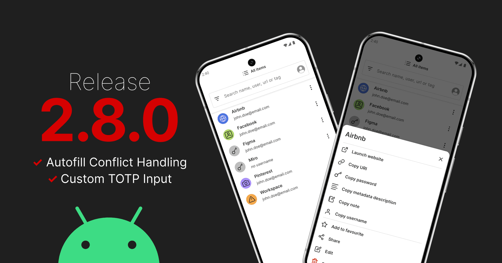 Passbolt Android App 2.8.0: Autofill conflict handling, Custom TOTP input and UI fixes