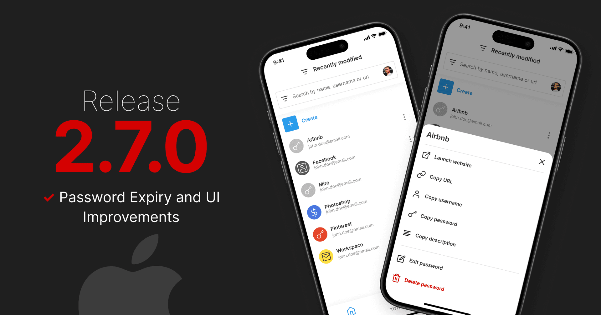 Passbolt iOS App 2.7.0: Password Expiry and UI improvements