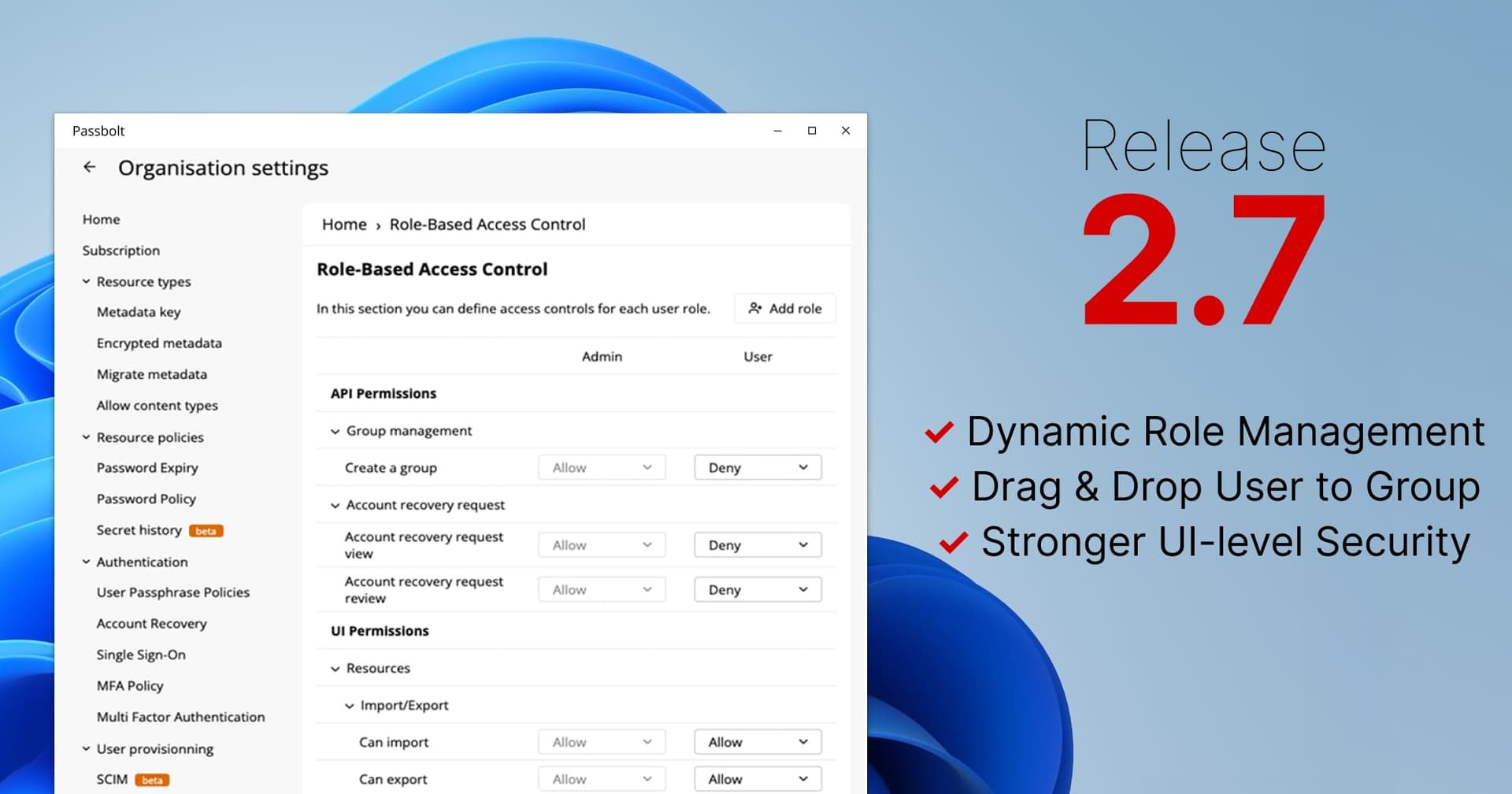 Passbolt Windows App 2.7.0: Dynamic Role Management & Stronger UI-level Security