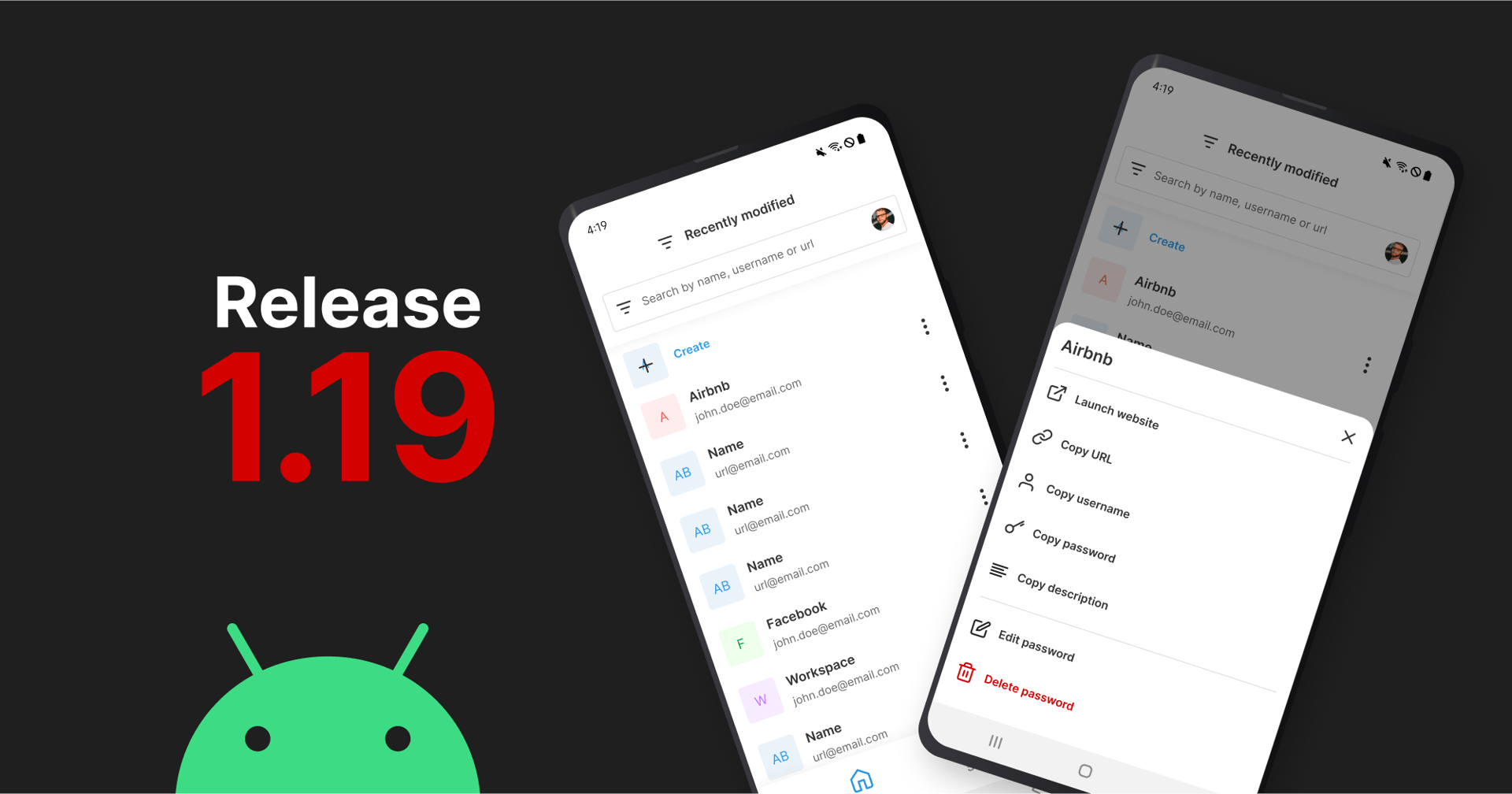 Passbolt Android App 1.19.0: Expired resources
