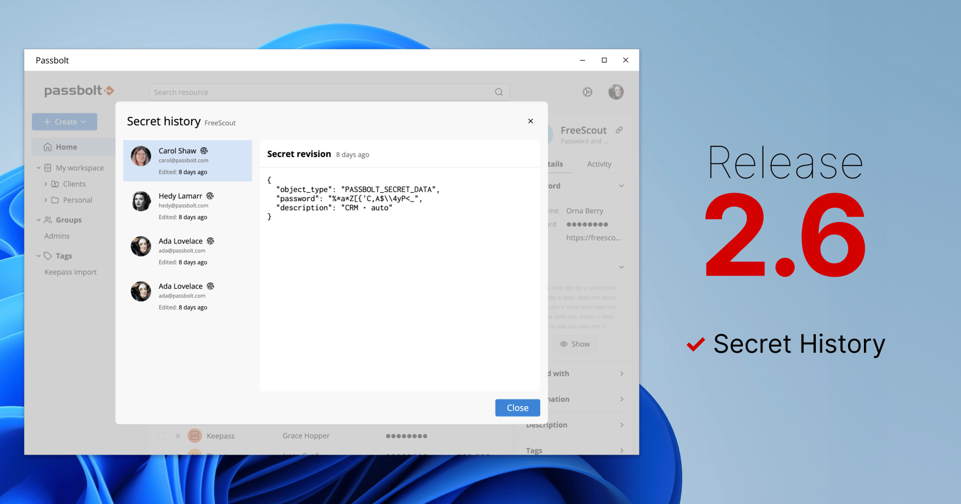 Windows App Release 2.6.0: Secret History