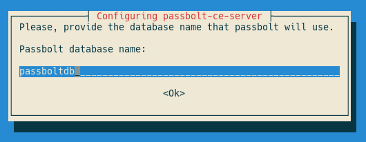 Database name dialog