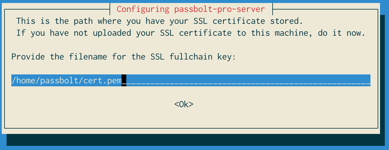 SSL certificate path