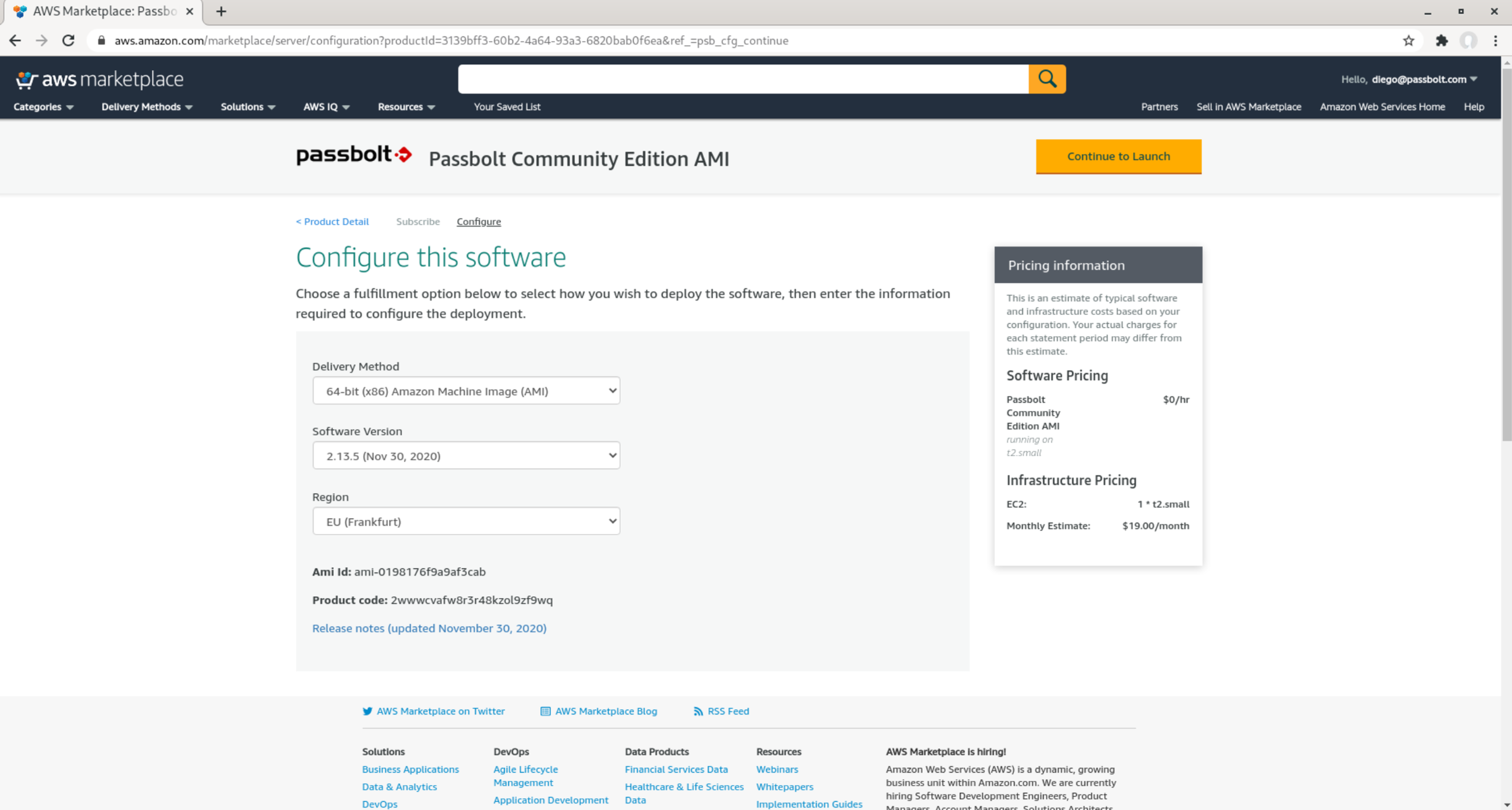 Configure instance region and version