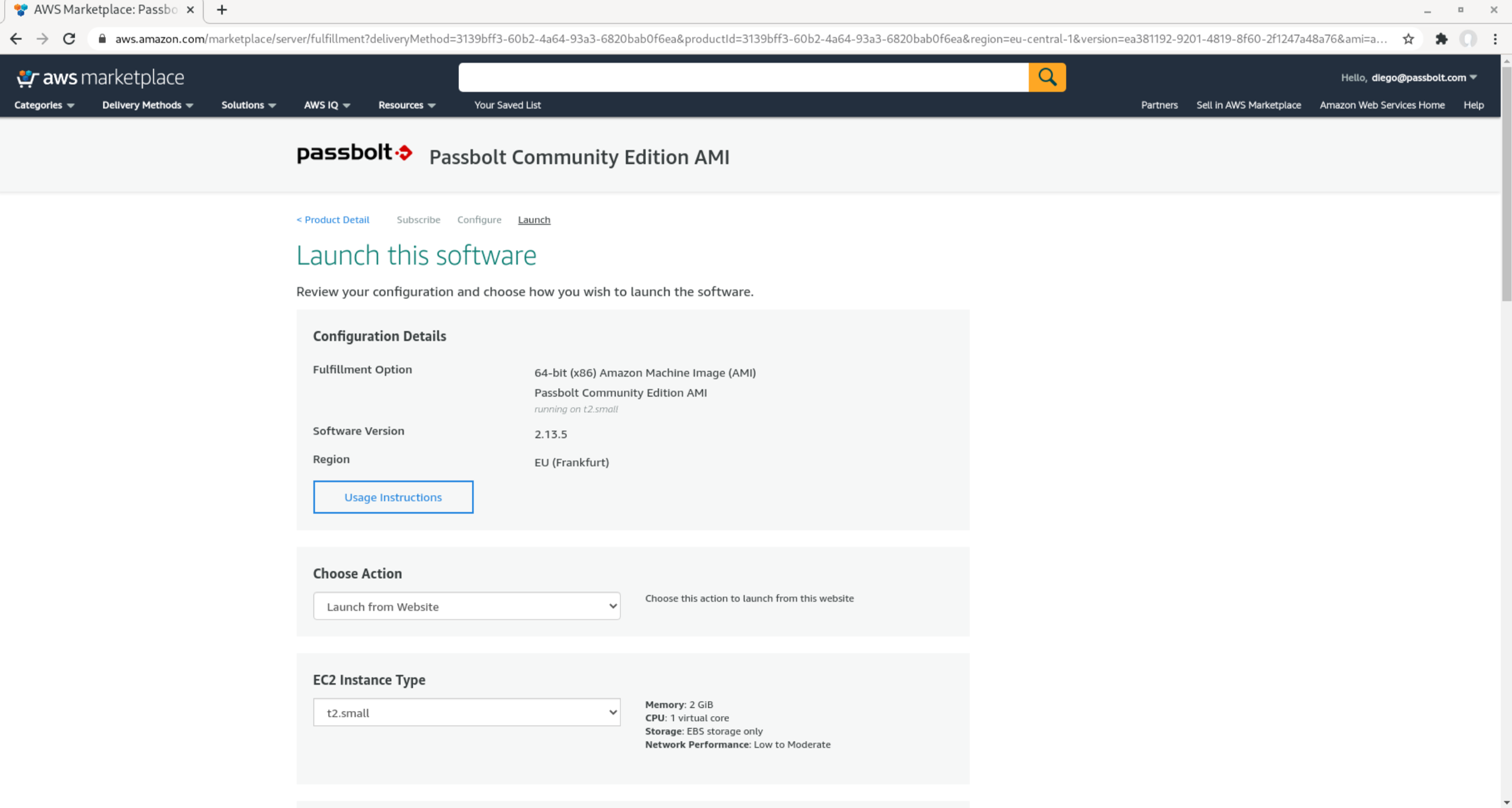 Configure instance region and version