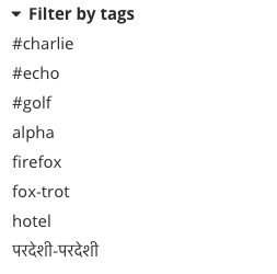 Filter tags