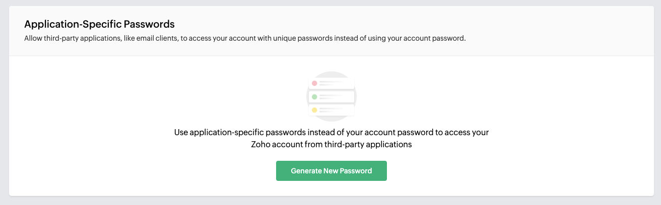 Zoho - SMTP Credentials Panel