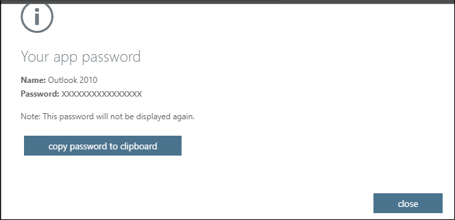 Microsoft - Application password