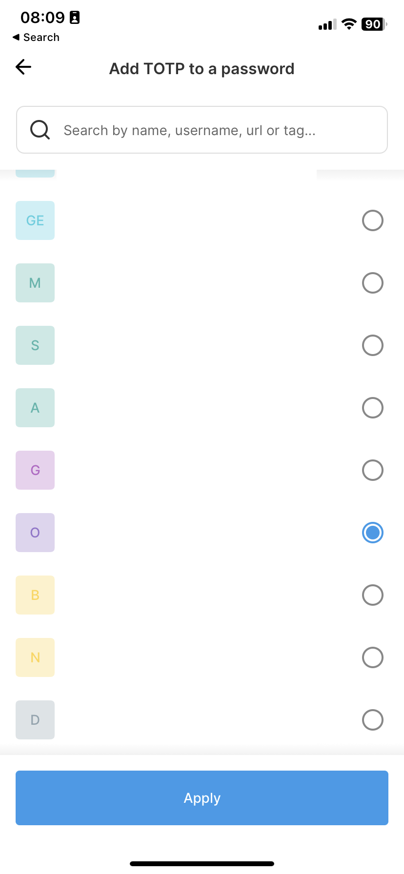 iOS - Link TOTP to an existing password