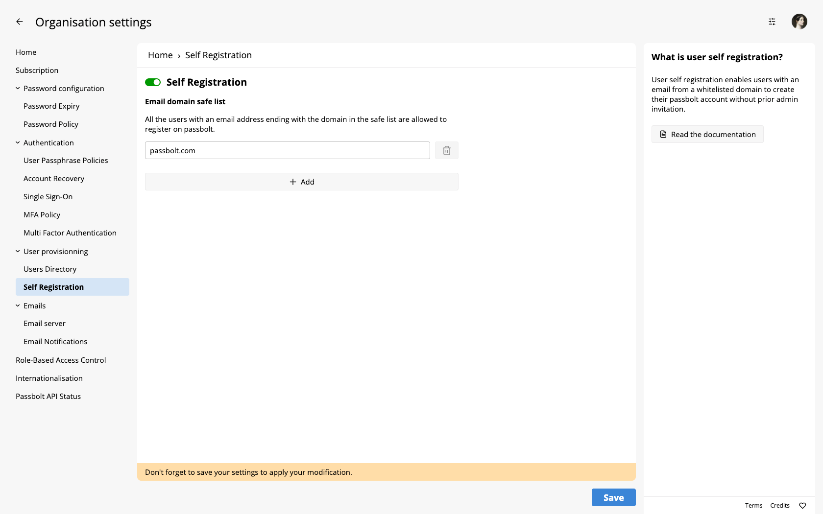Enter domains