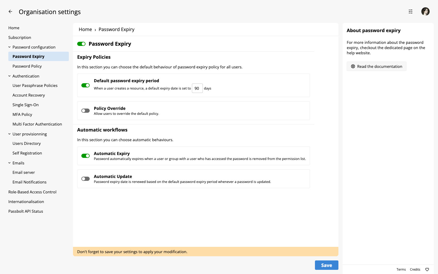 Password Expiry Administration