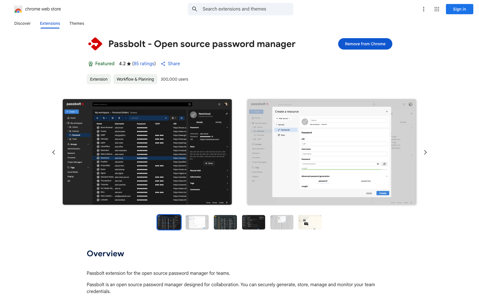 User setup - Chrome Web Store