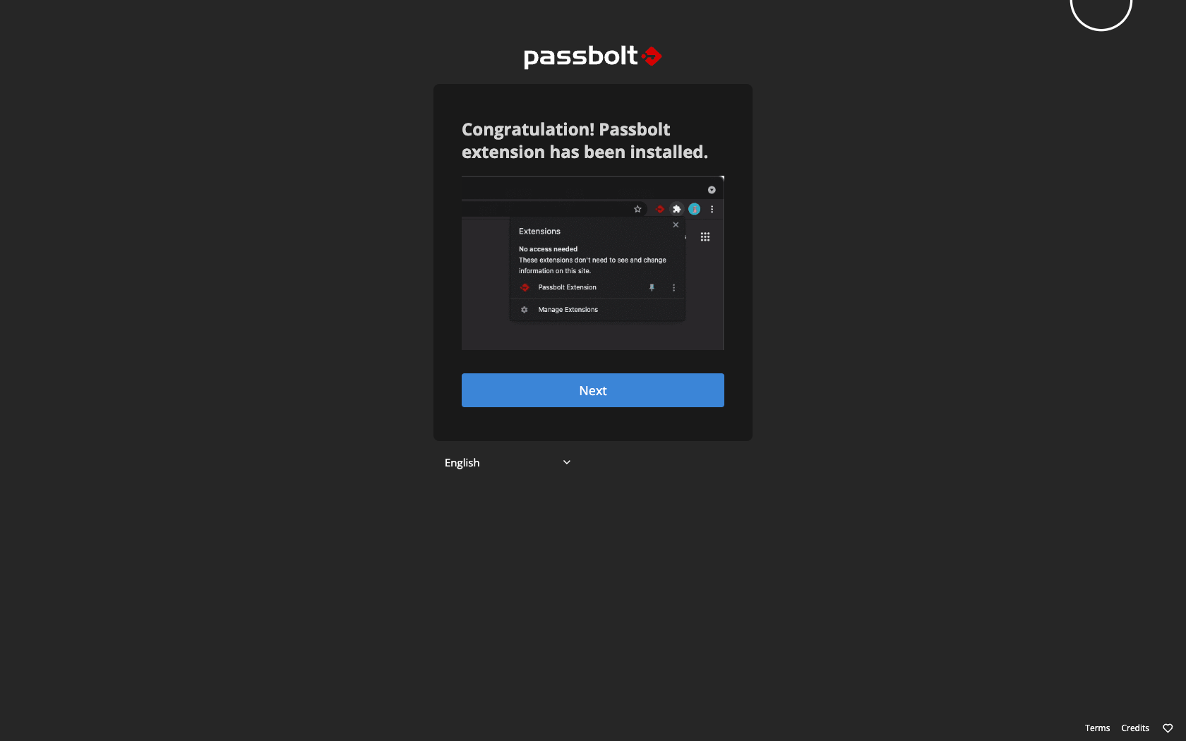 User setup - Pinning the browser extension