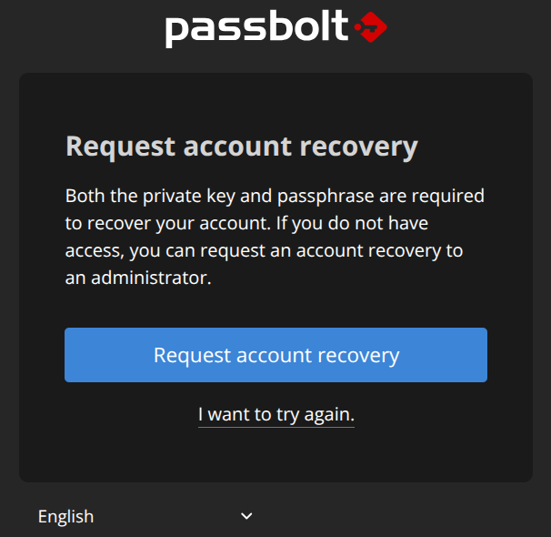 Request account recovery