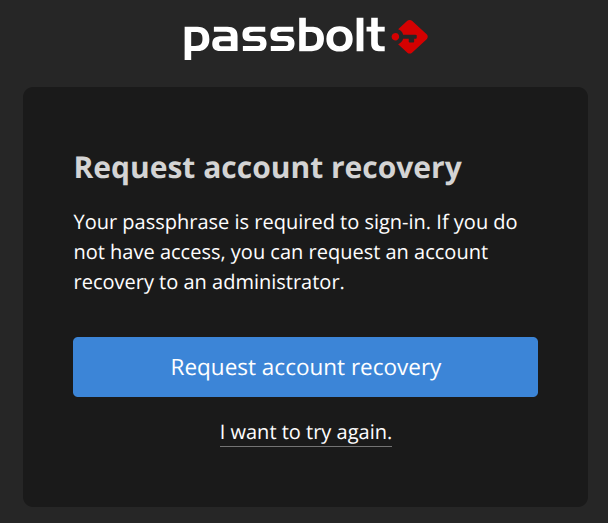 Request account recovery