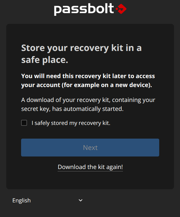 Store your recovery kit in a safe place