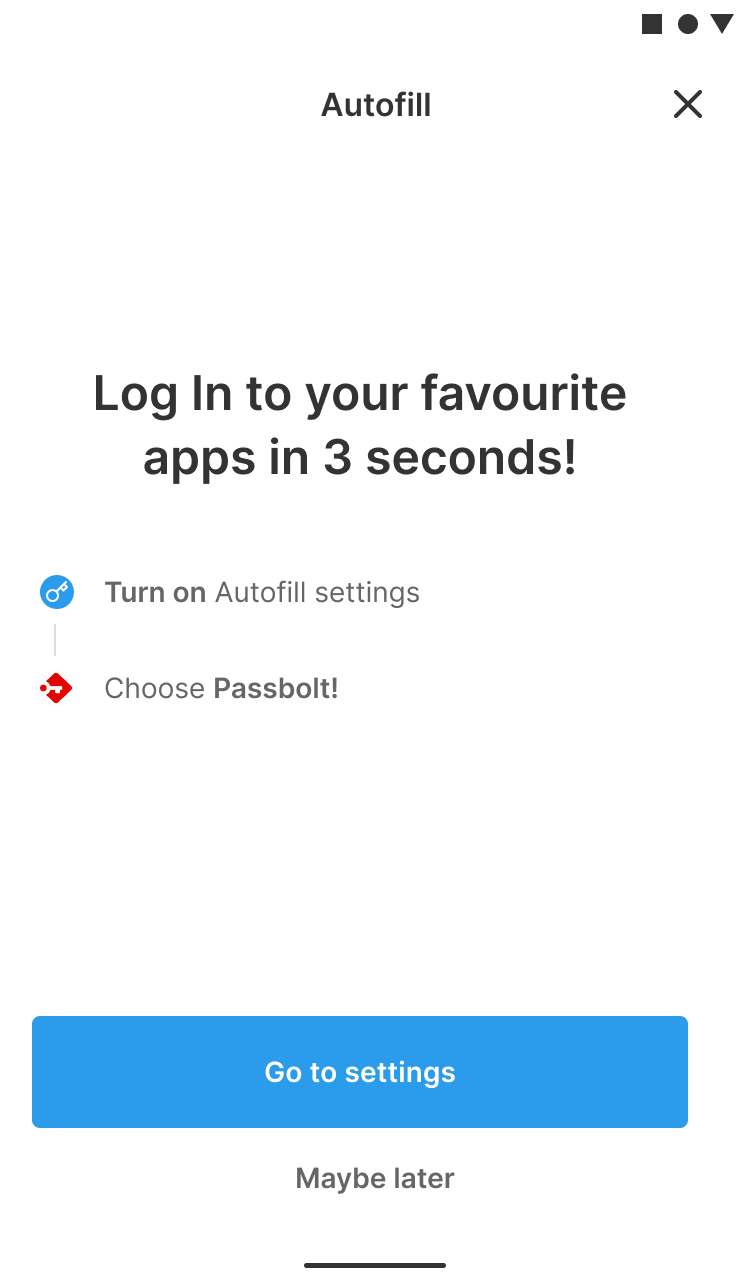 Autofill configuration in the passbolt Android app