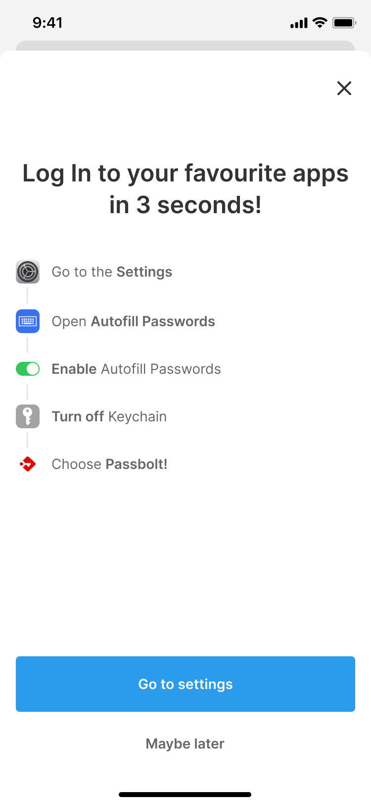 Autofill configuration in the passbolt iOS app