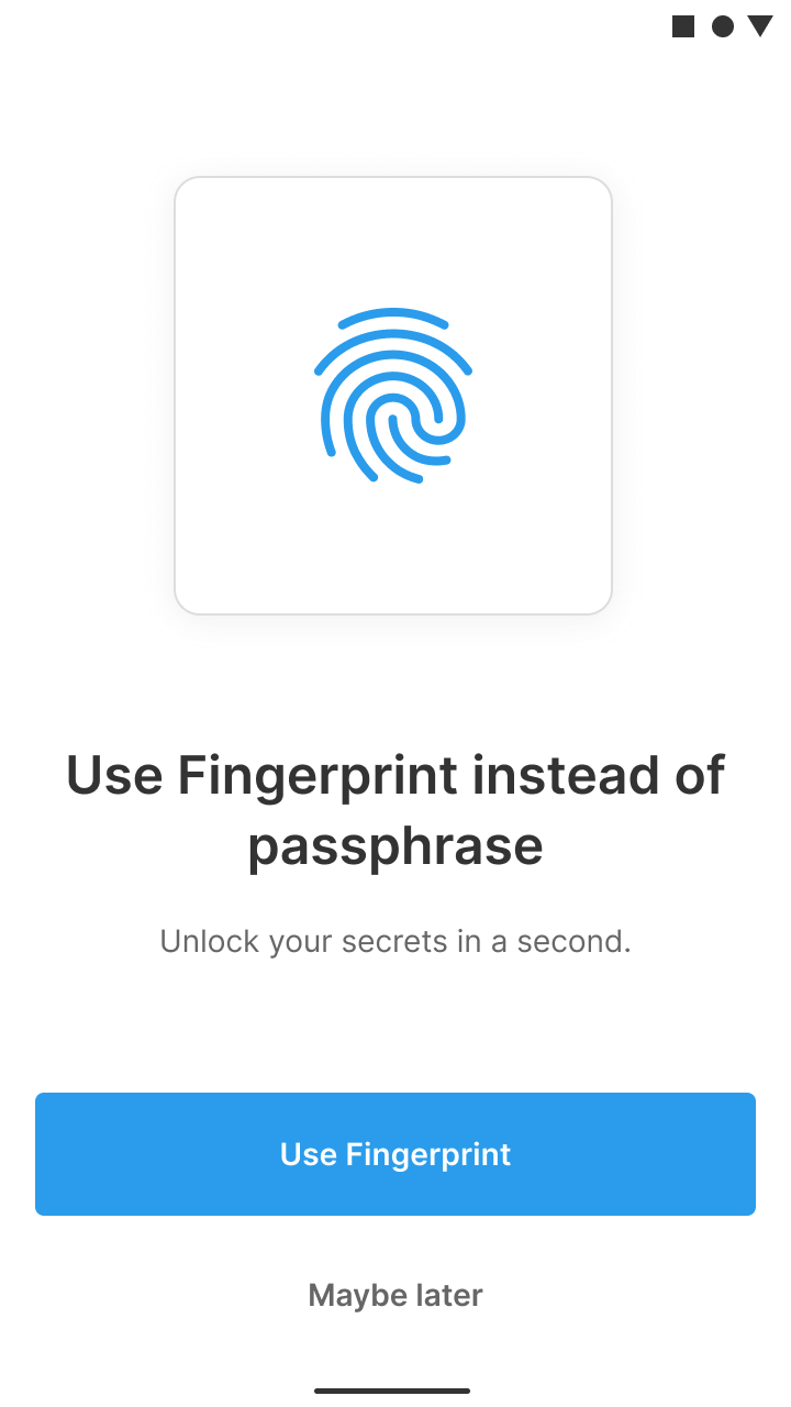 Enable fingerprint unlock in the passbolt Android app