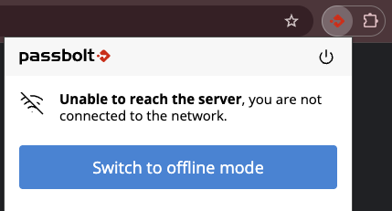 Quick Access showing Unable to reach the server, you are not connected to the network, with a Switch to offline mode button