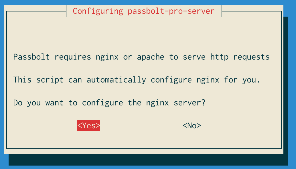 Configure nginx dialog